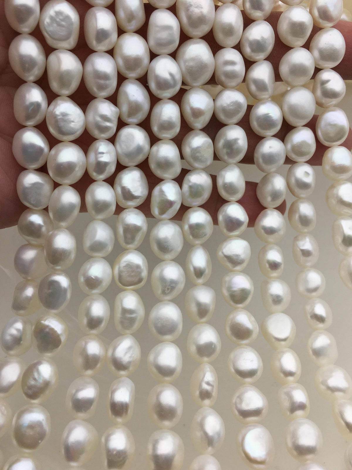 AAA 9.4-10.5mm white nugget freshwater pearls,LM10-3A-2