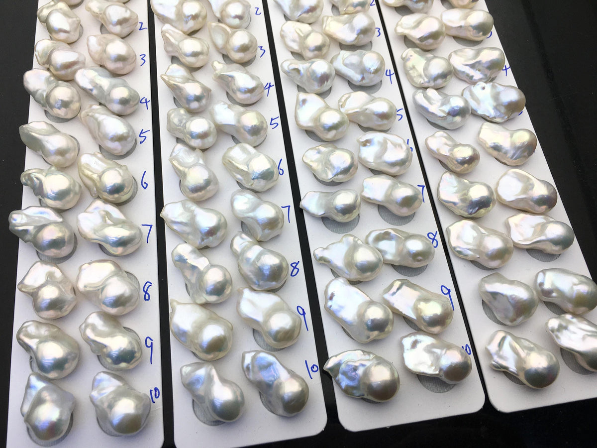 1 pair AAA 13-18x20-28mm White Flame ball Pearl Pairs-0.9mm top half hole-large Baroque freshwater pearl pairs,Fire Ball Pearl,FL15-3A-8-41