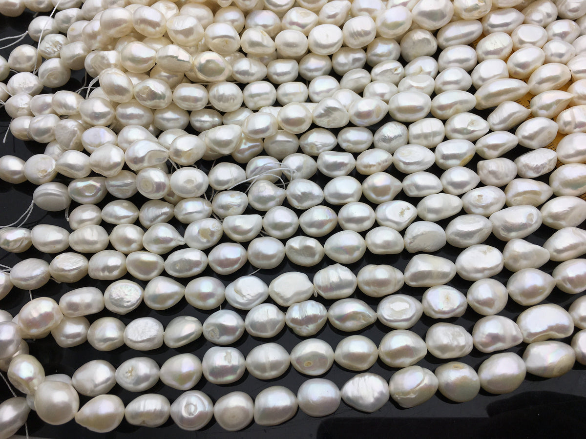 LONG AA+ 11mm White nugget freshwater pearls,white baroque pearl,LM11-2A-11