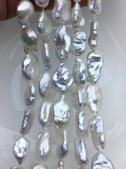 AA+ 14-16mm white long keshi baroque Freshwater Pearl,DIY Loose Freshwater Pearl,wholesale price,china wholesale pearl,ZS-200-108