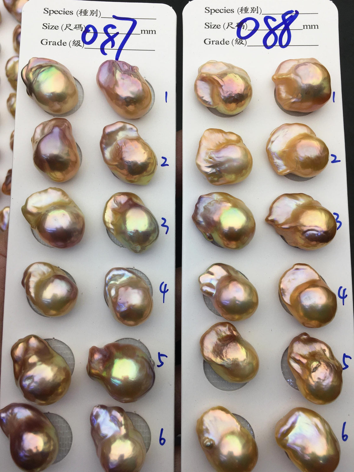 1 pair AAA 13-15mm Natural pink peach Rainbow Flame ball Pearl Pairs - large Baroque freshwater pearl pairs,Fire Ball Pearl,FL15-3A-8-23