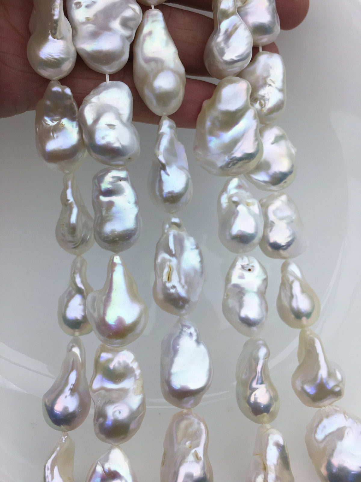 AA 14-18mm White flame ball freshwater pearl,FL15-2A-5-90