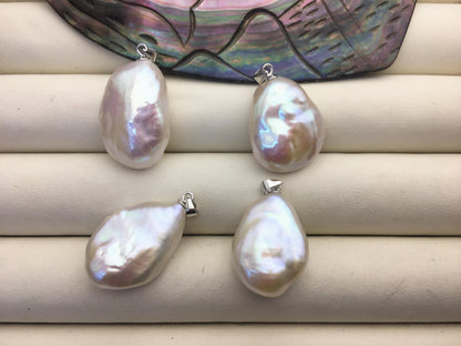 1pc AAA 16-17x19-21mm White Drop Coin Baroque pearl pendant,NC1-043