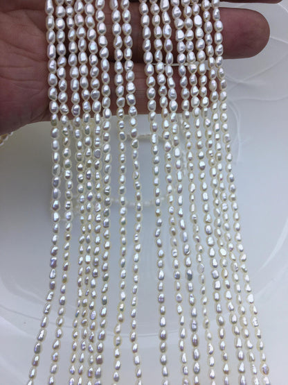 AAA 2.5-3mm white nugget seed pearls,irregular nugget freshwater pearl strand,cheap price,pearl factory china,LM2-3A-2