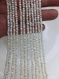 AA 3-3.5mm white tiny button potato freshwater pearls,Rondelle pearl Beads,ivory freshwater pearl,loose strands,SM3-2A-7