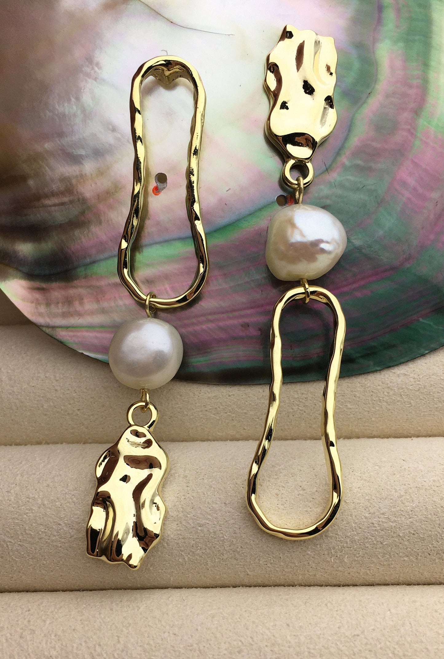 Fashion White baroque pearl stud earrings,earring with white baroque Natural Pearl,SE3-121-18