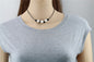 THREE pearls necklace,Leather Pearl Choker, Pearl Leather Necklace, White Freshwater pearl, Birthday, Black Leather Pearl necklace,Le3-026