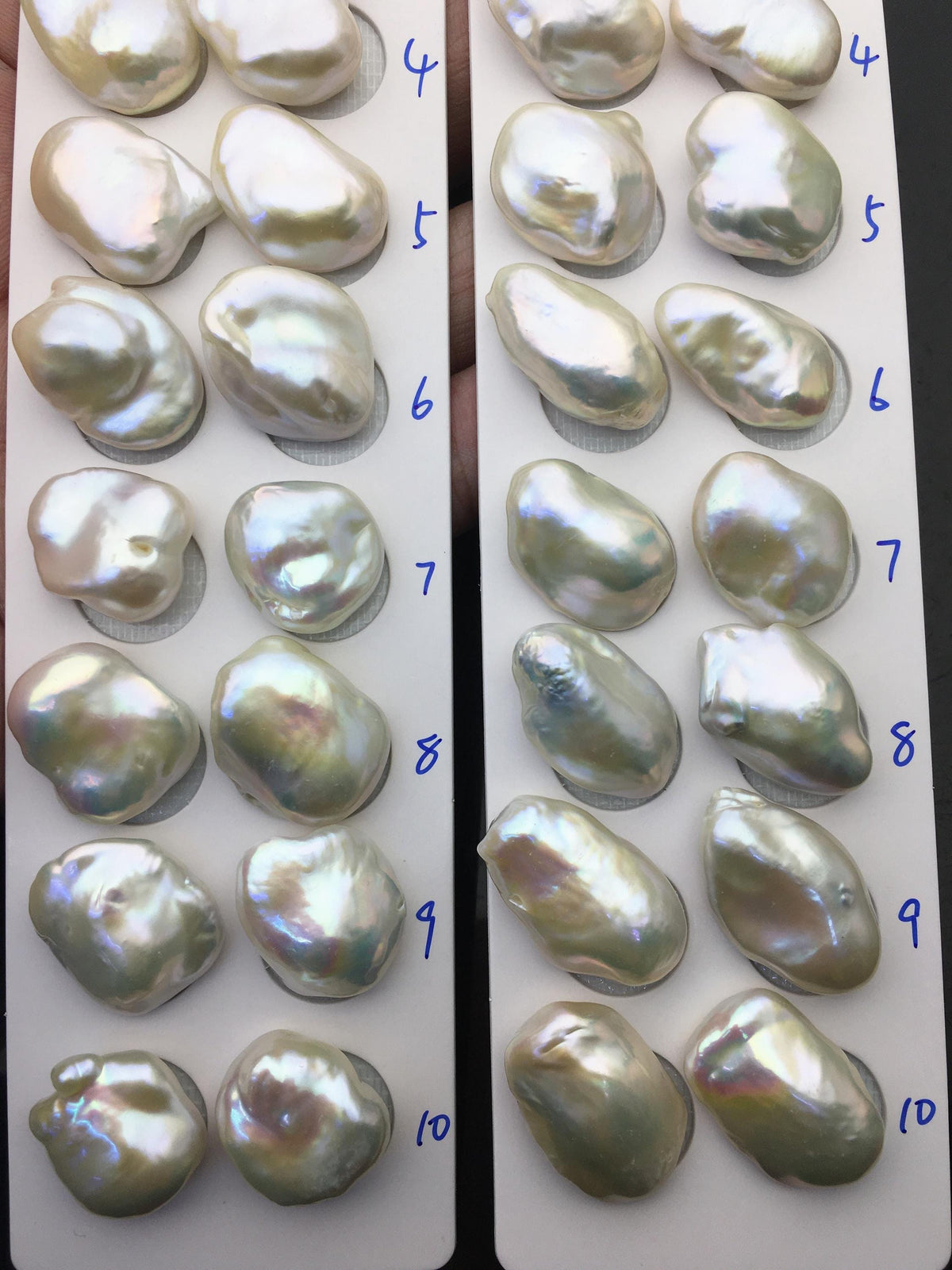 1 pair AAA 14-18x17-21mm White Baroque Pearl Pairs,Baroque Cultured Freshwater Pearl,no hole,FL15-3A-9-4