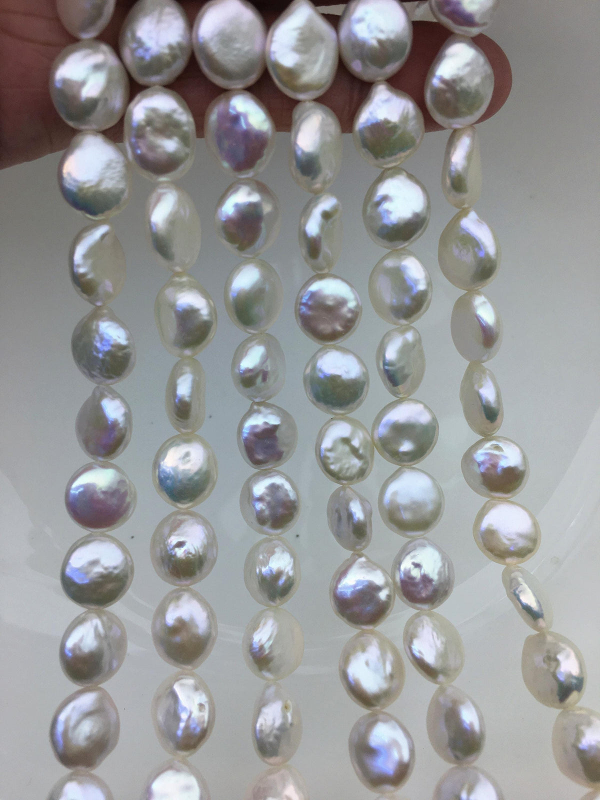 AA+ 10-11mm White Coin freshwater pearls,diy bead,flat round pearl bead,COIN12-2A-2-28