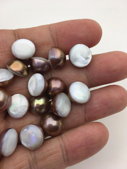 20pcs AAA 12-13mm Baroque Mabe Natural Mix Color Rainbow Freshwater Pearls,no hole,MB-T56