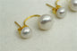 20% OFF,Two pearl stud earrings,White genuine freshwater real pearl earring,Pearl Stud Sterling,wedding pearl earrings,SE3-057