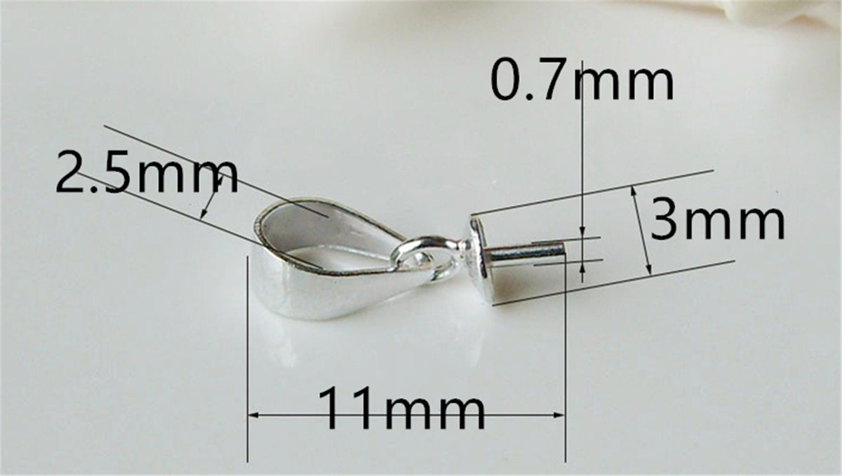 5pcs/10pcs 3mmx11mm Silver/Gold/Rose Gold S925 Sterling Silver Bail Pin w/Cup Pearl Charm Pendant Connector 3mm cap Findings,ASL-P-001