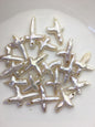 5pcs AAA/AA+ 18-25mm Freshwater Pearl Loose Pearl Bead White Cross Pearl Loose Bead,top large hole,ZS-100-6