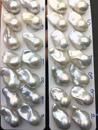 1 pair AAA 14-17x19-28mm White Flameball Pearl Pairs,0.9mm top half hole,Baroque Cultured Freshwater Pearl,flameball pearls,FL15-3A-8-40