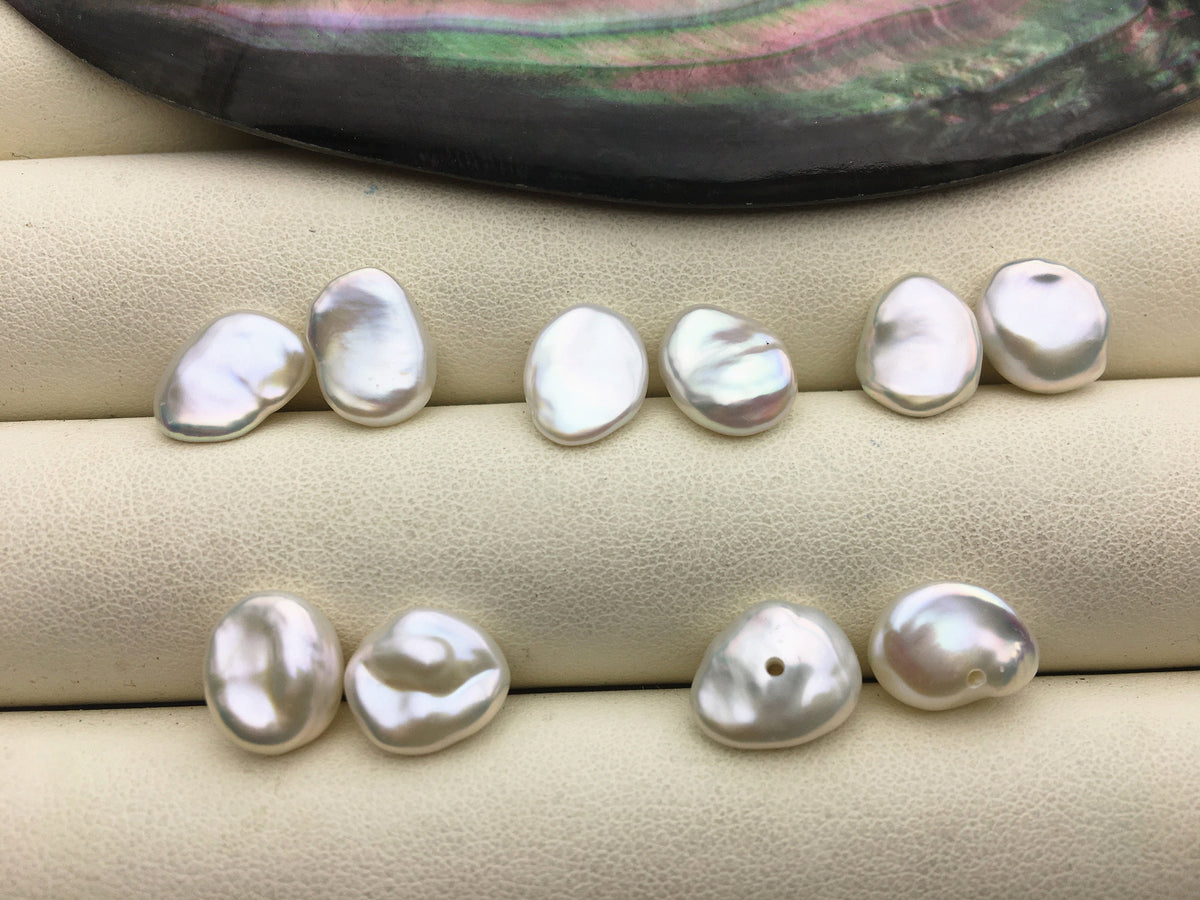 AAA 7/8/9/10mm White keshi pearls Pair,for make stud earrings,baroque pearl,loose pearl beads,very high luster,ZS-127-32