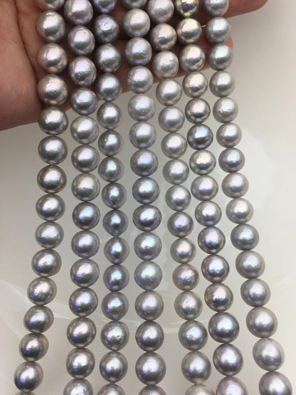 AA+ 8-10mm gray round Edison Freshwater Pearl,ED12-2A-5-6