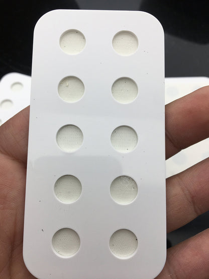 Ten Hole White Acrylic Pearl Matching Cards, A-OTH-018