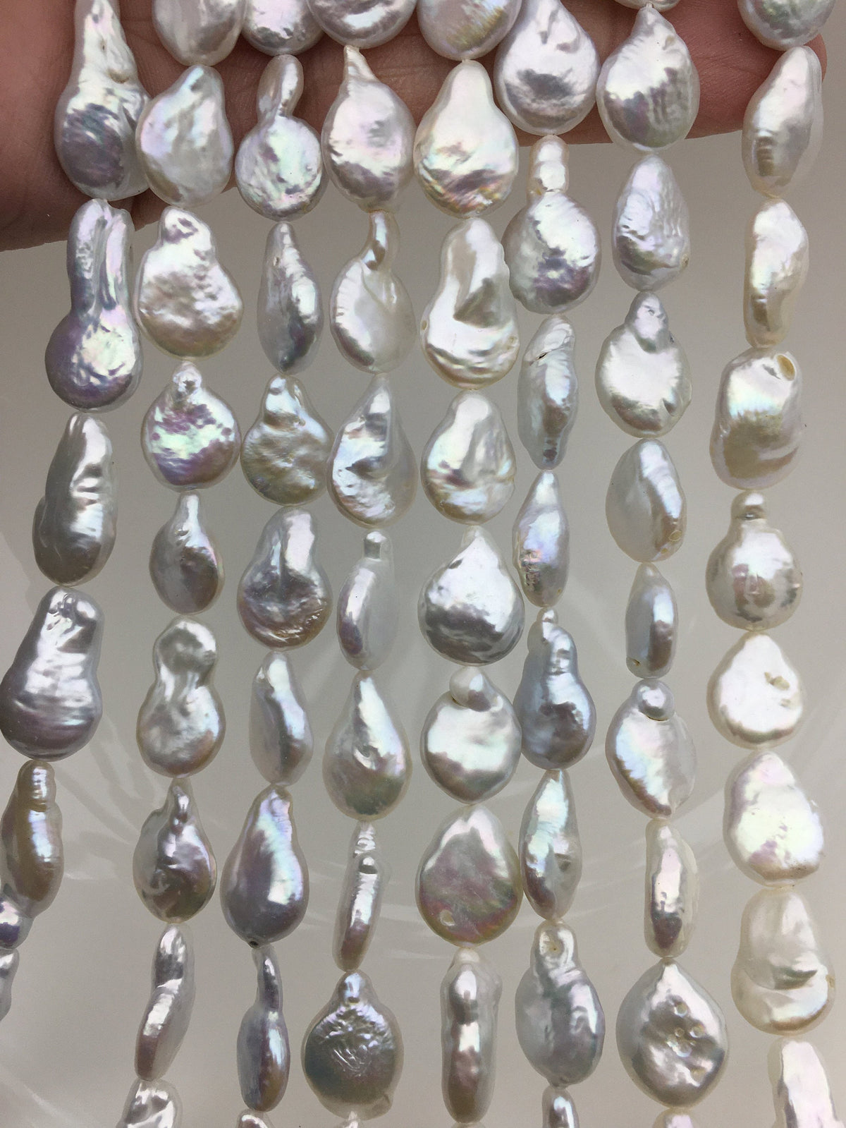 AA 11-12mm White Long Drop Coin freshwater pearls,diy bead,COIN12-2A-2-9