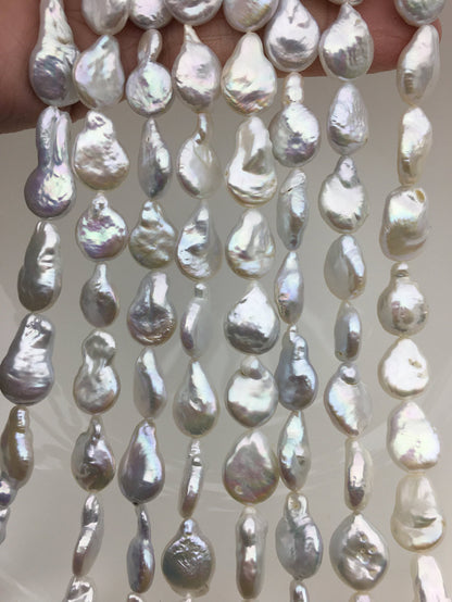 AA 11-12mm White Long Drop Coin freshwater pearls,diy bead,COIN12-2A-2-9