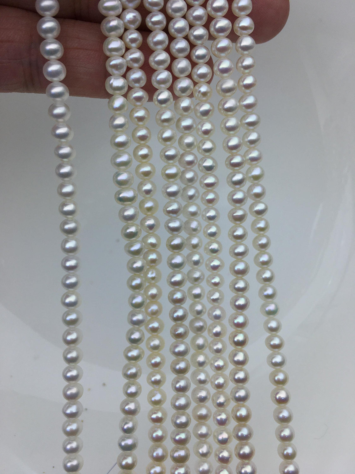High Luster!AAA 4.5-5mm tiny white button round pearls,full strand,Rondelle pearl Beads,white freshwater pearl,loose strands,SM4-3A-44