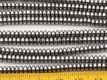 Hematite silver Gray,2mmx4mm Rondelle Beads,AAA, 190 beads,15.5 inches,G50-B24-001
