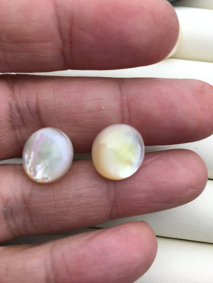 1 pair 12/13/14/15mm Mabe Pearl Pair,Half Ball Button Round Shape,salt sea pearl,mabe pearl,made in japan,Salt Sea Pearl,MB15-2A-1