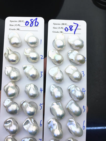 1 pair AAA 12-15x18-24mm White Flame ball Pearl Pairs - large Baroque freshwater pearl pairs,Fire Ball Pearl,FL15-3A-8-47