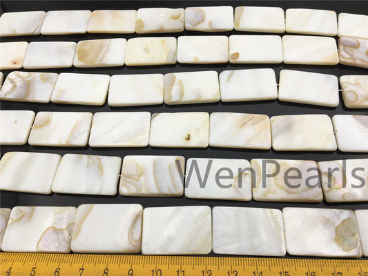 20x30mm Natural Mother of Pearl shell square beads full strand,White shell,Ivory shell,GSHE-R-003