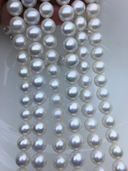 AA+ 11-13mm white round freshwater pearls,loose pearl beads,round pearl string,pearl necklace DIY jewelry material,RP12-2A-3