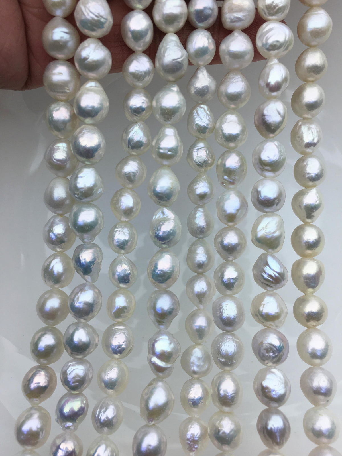 AA+ 8-10mm white baroque drop Edison Freshwater Pearl,ED10-2A-2-43