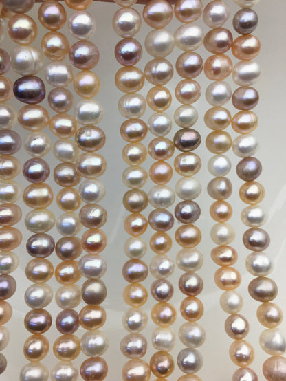 AA+ 6.3-7.2mm misc color potato freshwater pearls, loose pearls,beading supplies,CR7-2A-1