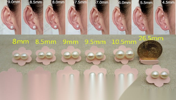 AAA 7-8mm deep blue black pearl stud earrings,Sterling Silver,SE1-T18