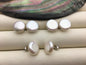 1 pair AAA 12-13mm White Coin Fresh Water pearl stud earrings,S925 Sterling Silver,dangle pearl earrings,SE3-061