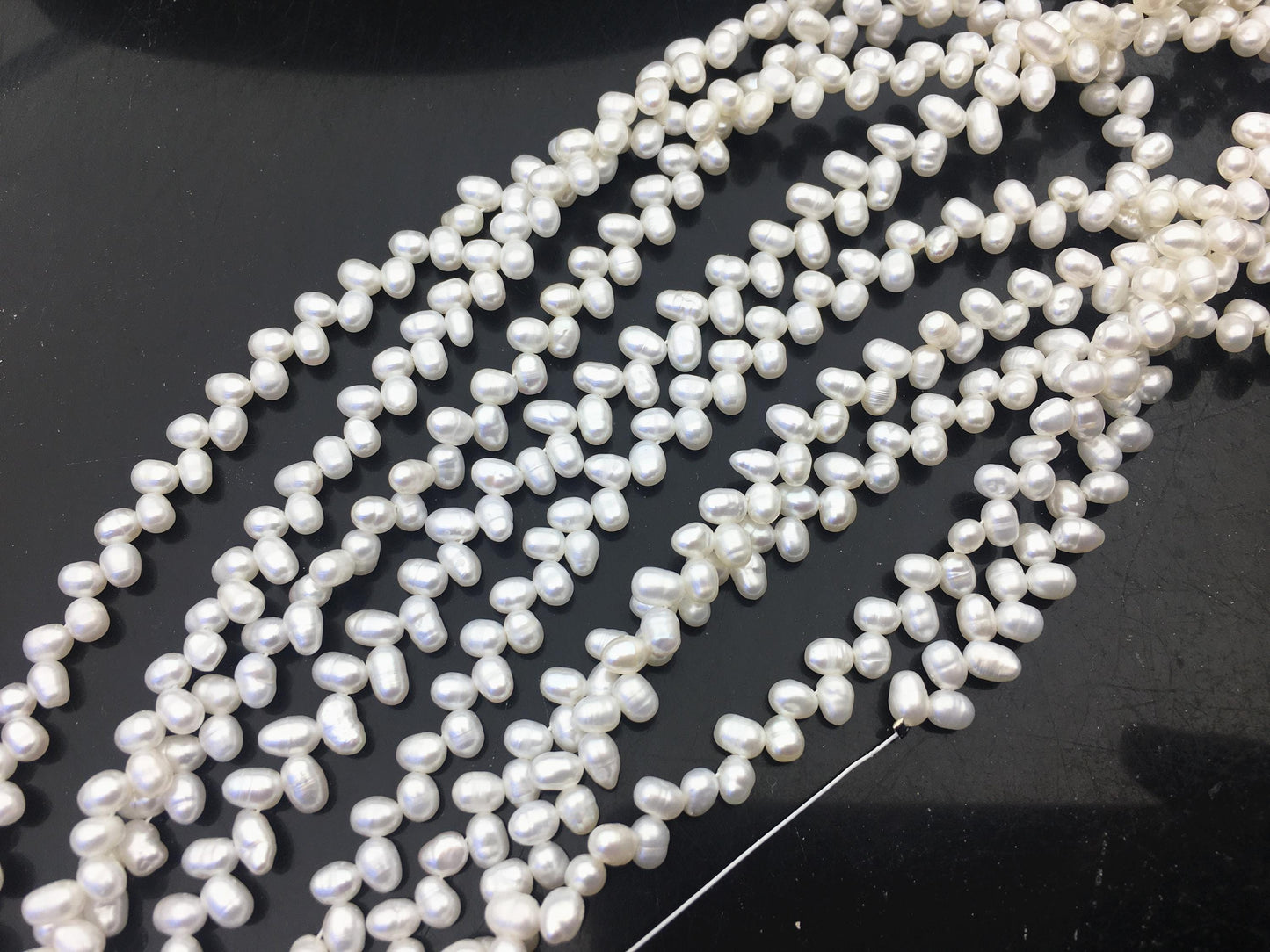AA+ 3.5-4mm white rice pearls,full strand,oval loose pearl beads,diy pearl,genuine pearl,Cultured pearl,diy pearl beads,LR3-T2