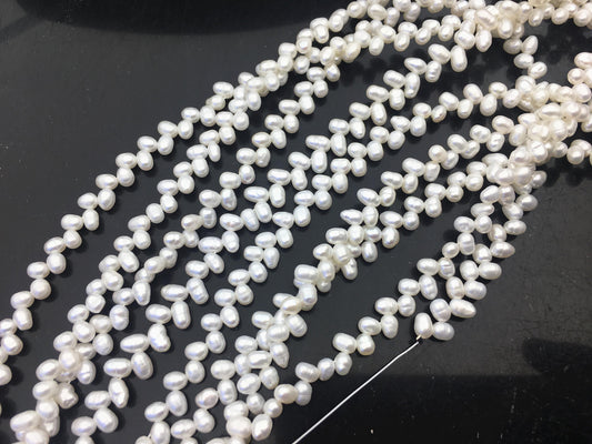 AA+ 3.5-4mm white rice pearls,full strand,oval loose pearl beads,diy pearl,genuine pearl,Cultured pearl,diy pearl beads,LR3-T2