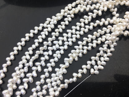 AA+ 4-4.5mm white rice pearls,full strand,oval loose pearl beads,diy pearl,genuine pearl,Cultured pearl,diy pearl beads,LR4-T4