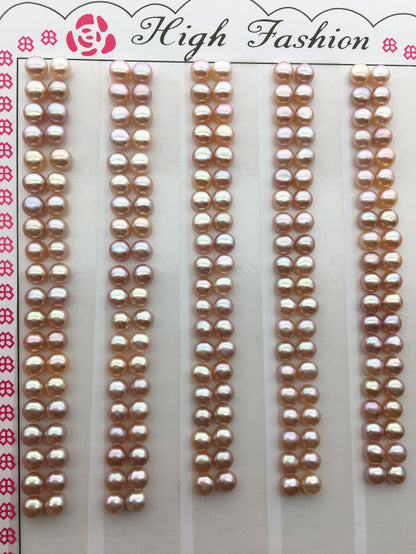 5 pairs AAA 3-3.5mm Purple Seed Button Round freshwater Pearls,loose pearl,for make pearl earring material,half drilled,BTN3-4A-7