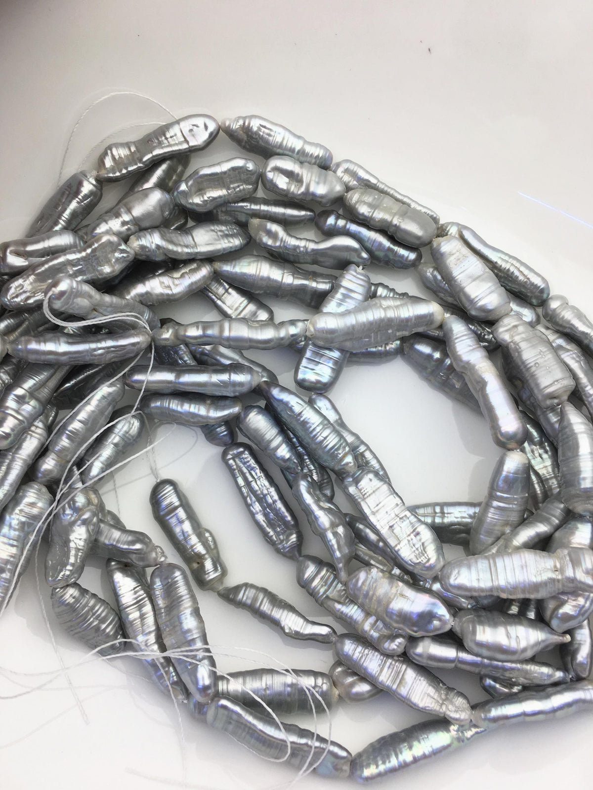 AA 9-12mm Big Gray Thick Biwa keshi Freshwater Pearl,ZS-200-94