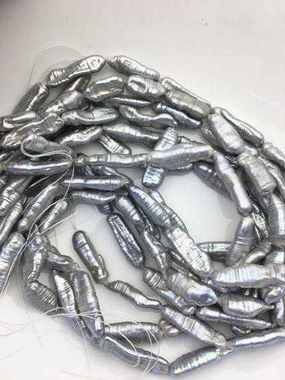 AA 9-12mm Big Gray Thick Biwa keshi Freshwater Pearl,ZS-200-94