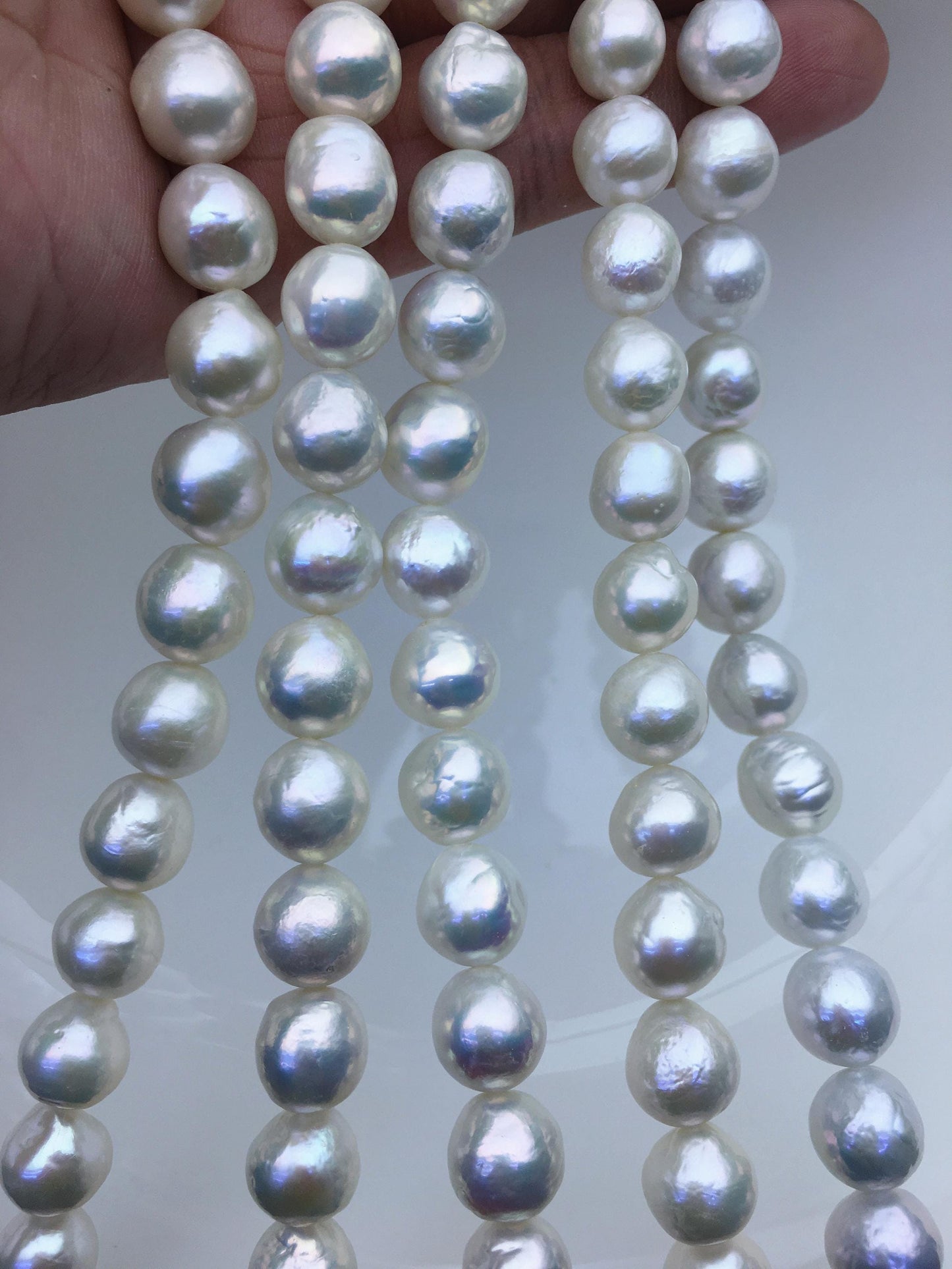 AA+ 9-11mm white baroque near round freshwater pearls,large hole,Birthday,Graduation, mother day pearl gift,RP10-2A-6