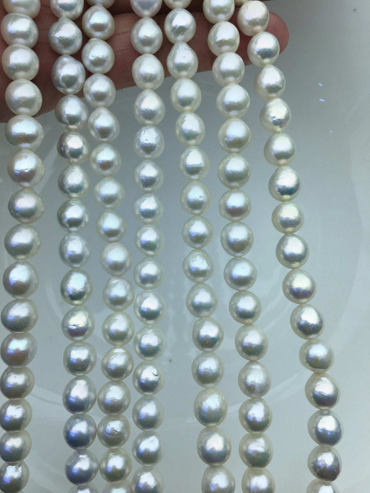 AAA 7-9mm white baroque near round freshwater pearls,large hole,loose pearl beads material ,gift for her necklace,Cultured pearl,RP8-T2