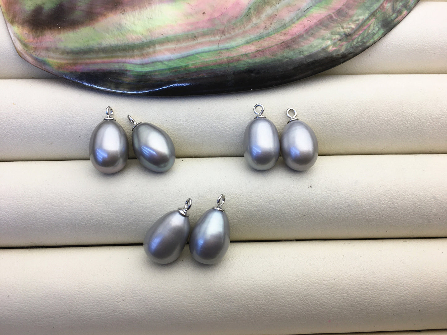 AAA 9mm Gray long rice pearl dangle earrings,S925 Sterling Sliver pearl earrings,pearl for women,SE3-T25