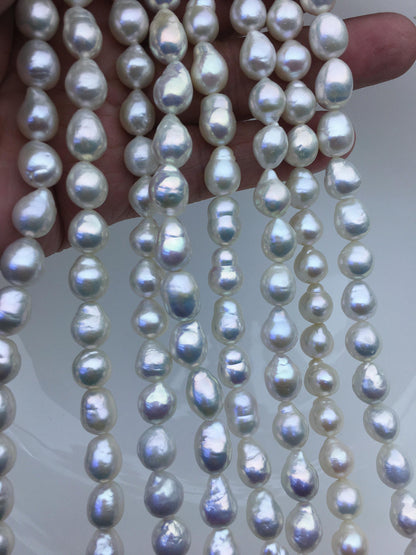 AAA 7-9mm white baroque drop Edison Freshwater Pearl,ED12-2A-5-42