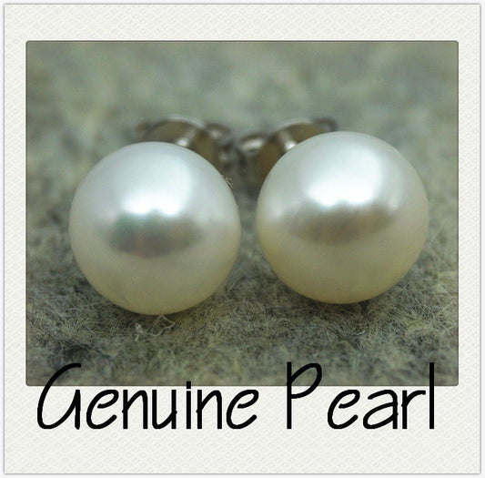 SELECT SIZE-One pair white pearl earrings,Ivory studs,Sterling Silver,button round, bridesmaid gifts,post earring,Christmas Gift,SE1-008