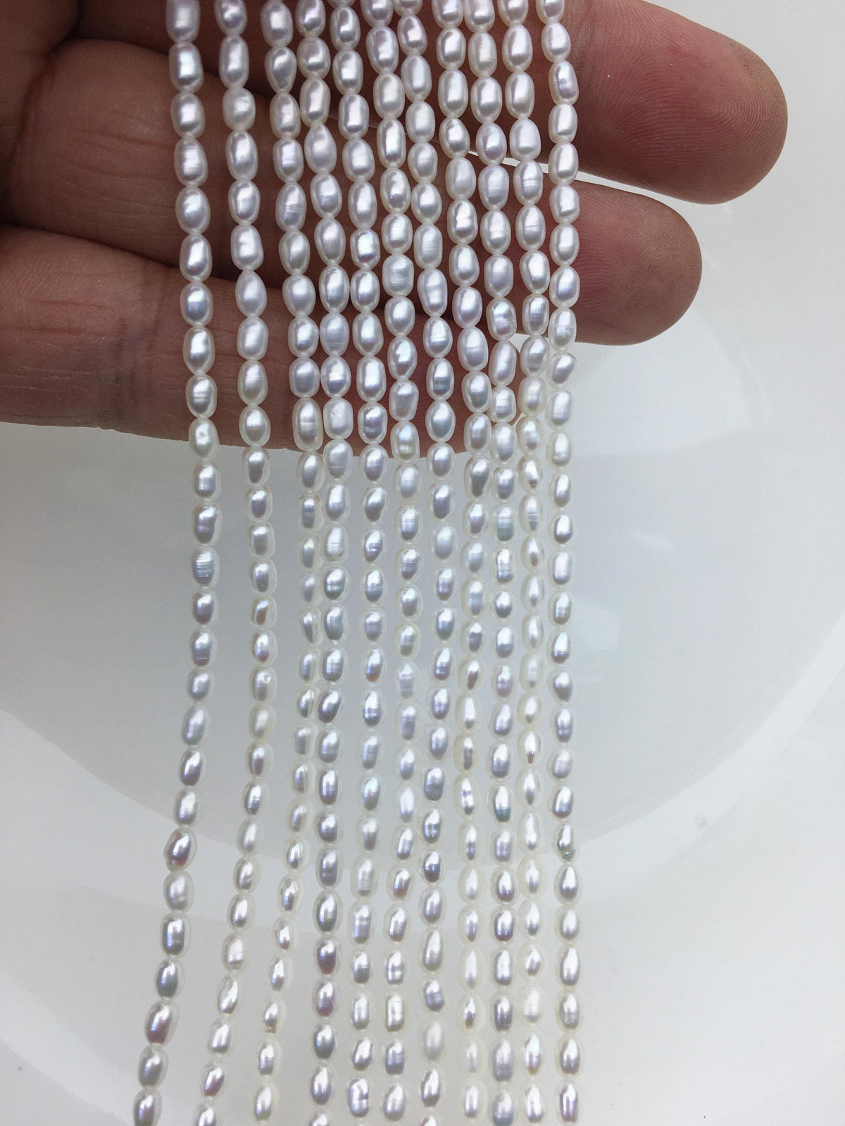 AAA 2.5-3x3-4mm white rice pearls,genuine pearl,Cultured pearl,diy pearl beads,LR2-3A-21