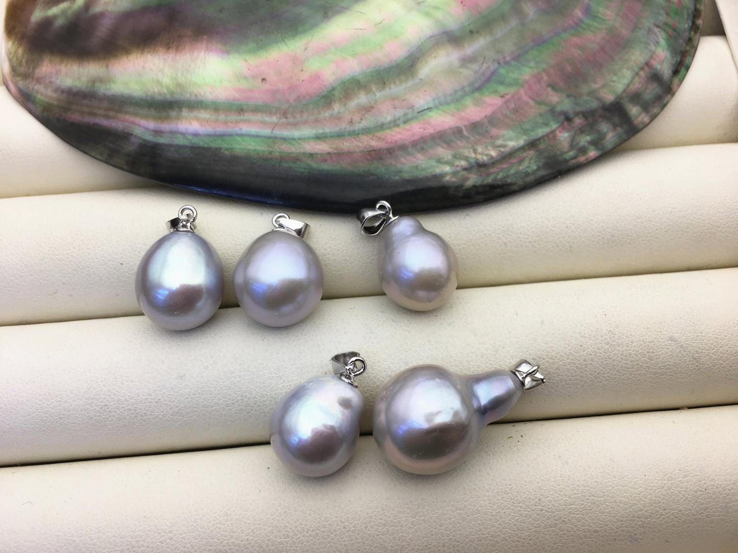 1pc AA+ 11-13mm Big Gray Drop freshwater Pearl pendant,sterling silver,NC1-T52