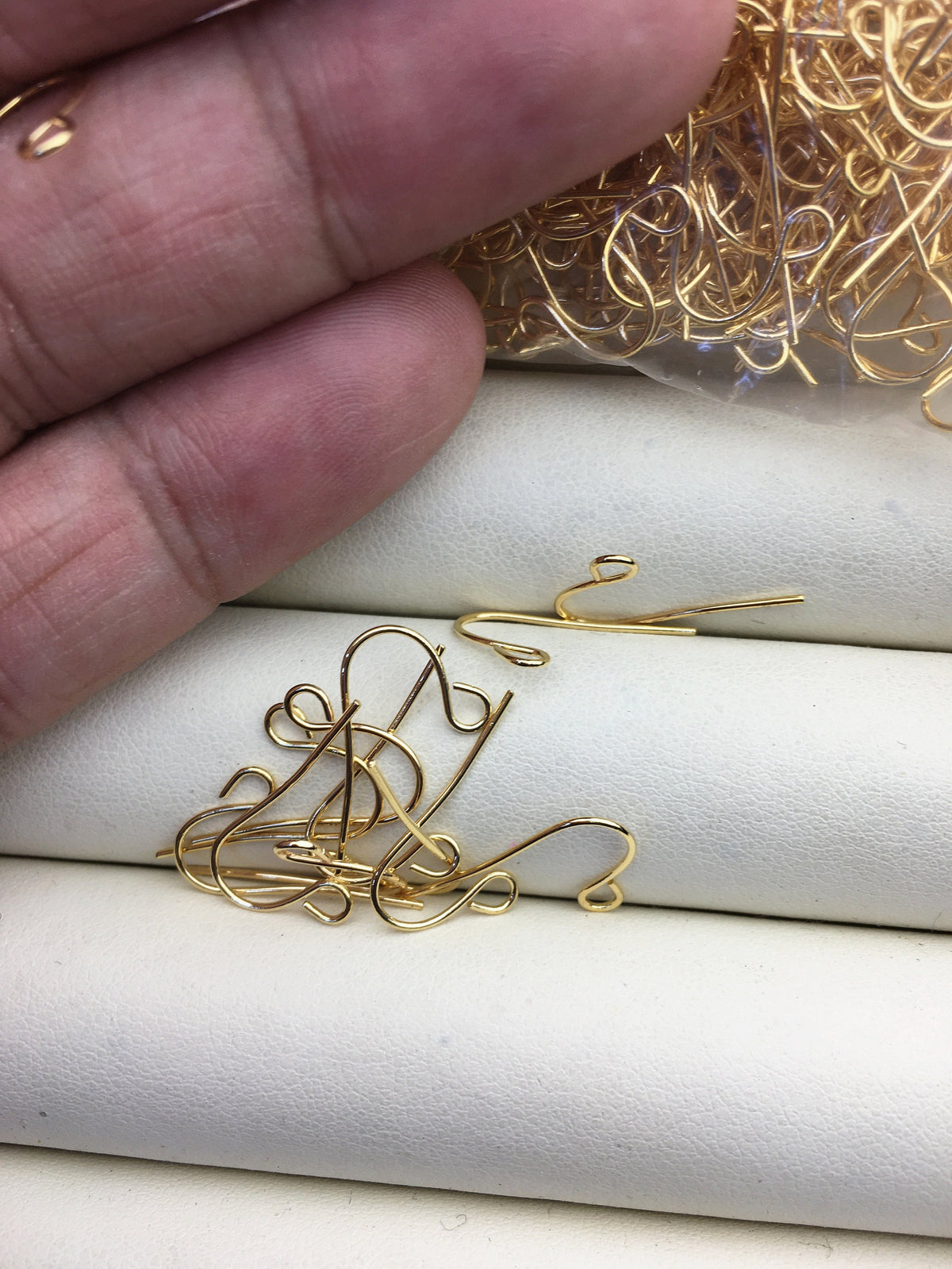 10 pairs 10x19mm Yellow Gold Plated Earrings, AAL-T4