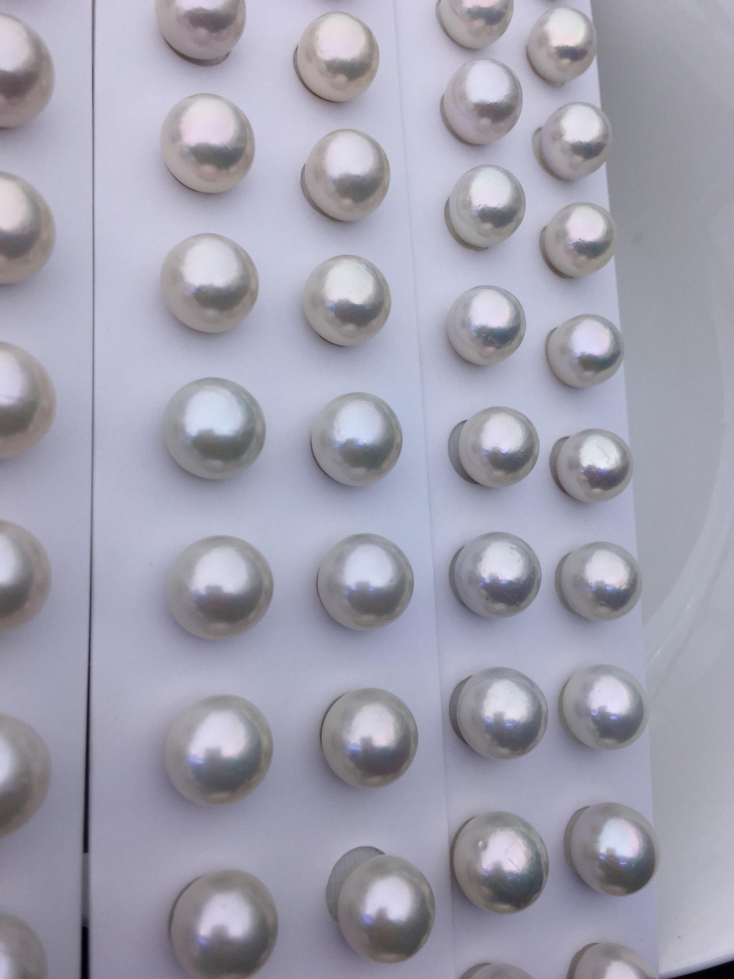 High Luster!10 pairs AA+ 12-13mm White Round edison freshwater pearl,ED12-3A-1-28