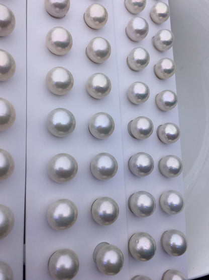 High Luster!10 pairs AA+ 12-13mm White Round edison freshwater pearl,ED12-3A-1-28