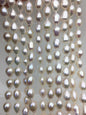 32 inches AA+ 8.3-10mm white rice pearl Necklace,NPN1-T12